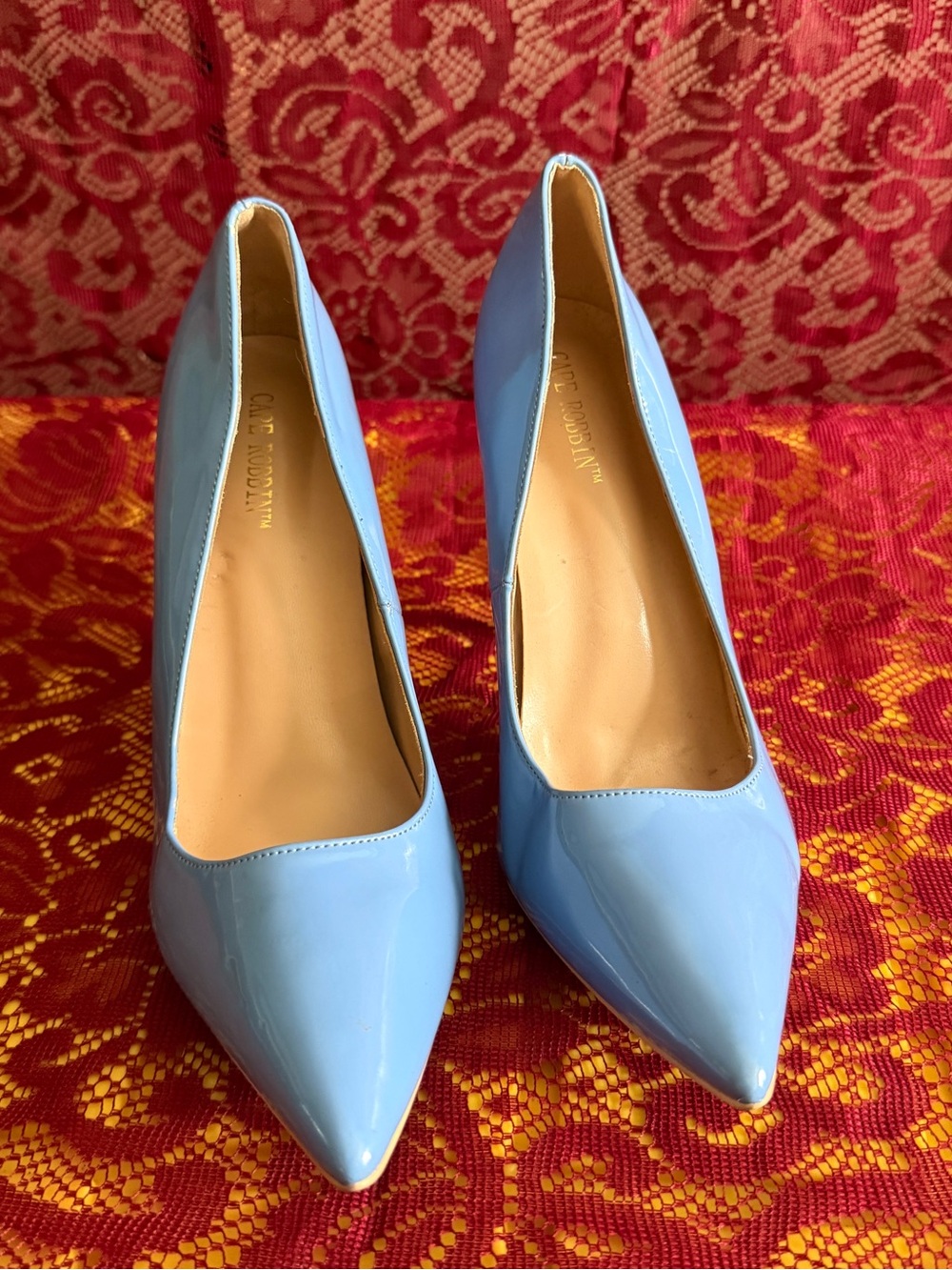 Cape Robbin Blue Patent Pointed Toe Heels Pumps Size 41 / US 10